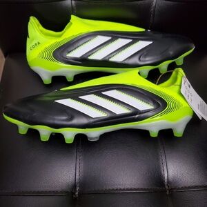 Men's Size 11 Adidas Copa Pure 3 Elite Laceless FG Cleats Black Green JH6302